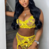 CONJUNTO RENDA AMARELO - M