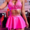 CONJUNTO COM SAIA ROSA  - P