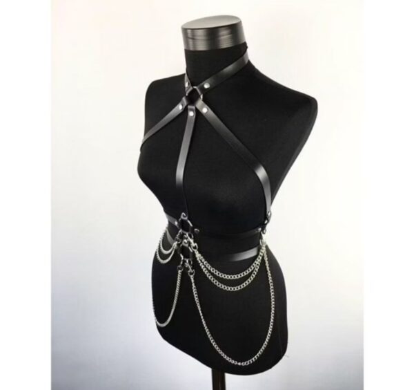 Cinto BUSTO CORRENTE Harness Arnês cinto Corpete Corselet Espartilho Arreio - Imagem 3