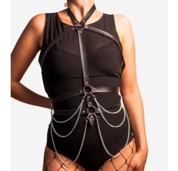 Cinto BUSTO CORRENTE Harness Arnês cinto Corpete Corselet Espartilho Arreio - Imagem 2
