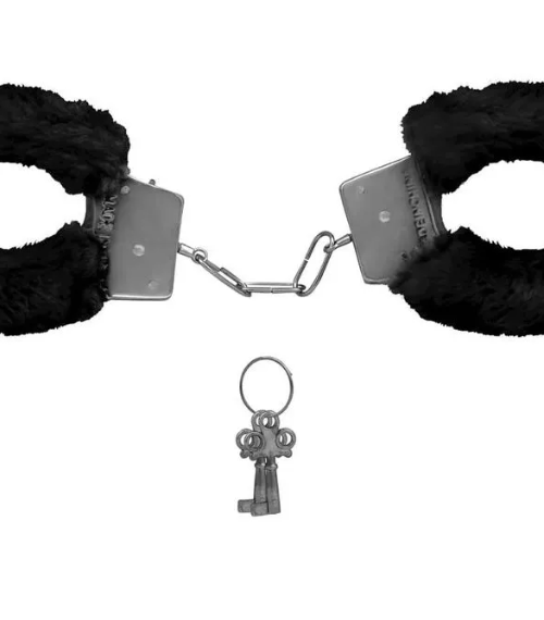 Algema de Metal Pelúcia Preta