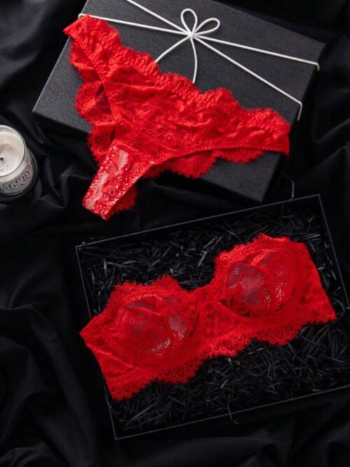 Conjunto rendado tomara que caia vermelho - M
